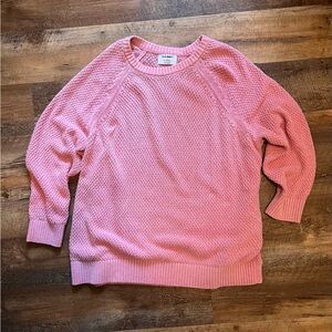 Old Navy Textured Pink Crew Neck Tunic Sweater